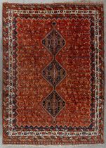 An antique Oriental hand-made carpet, Iran, Shiraz, 1907 (L:310 x W:230 cm)