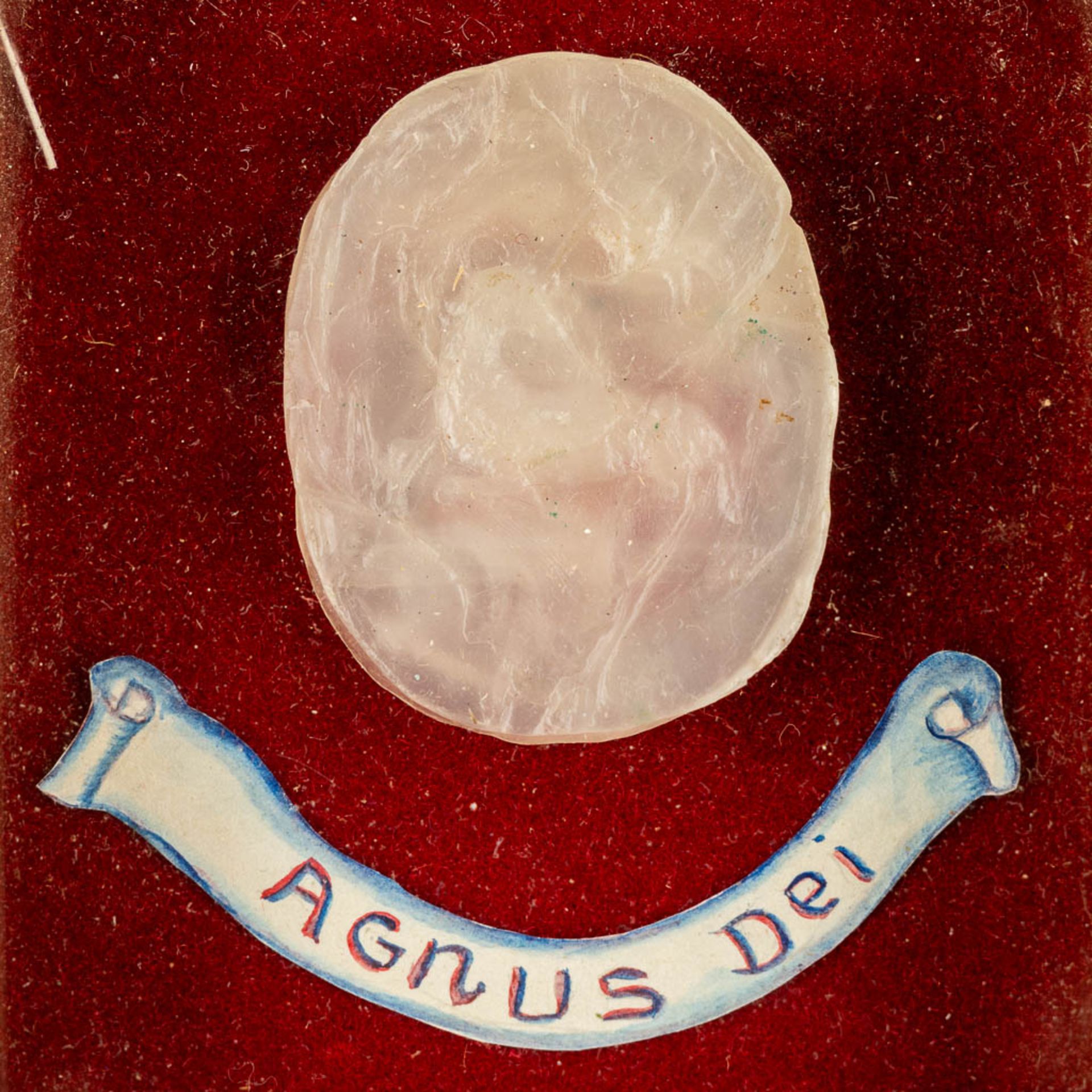 Four antique 'Agnus Dei' wax seals in frames. 19th C. and older. (W:18 x H:20 cm) - Bild 14 aus 15