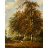 Hendrik VERHEGGEN (1809-1883) 'Sheep in a forest' Barbizon School, oil on canvas. (W:46 x H:58 cm)