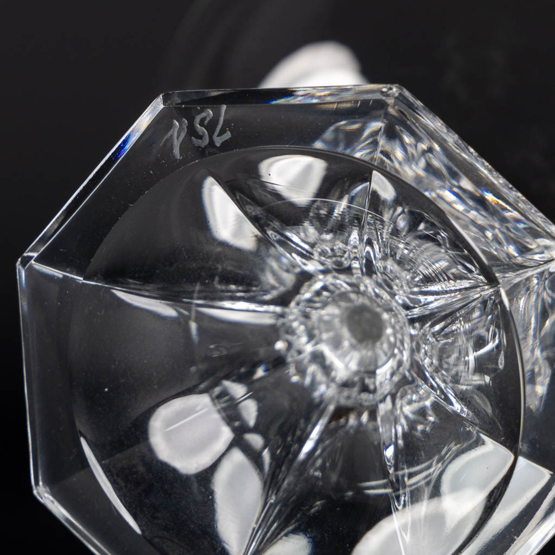 Val Saint Lambert, Model Yale, 43 crystal glasses. (H:14 cm) - Bild 5 aus 8