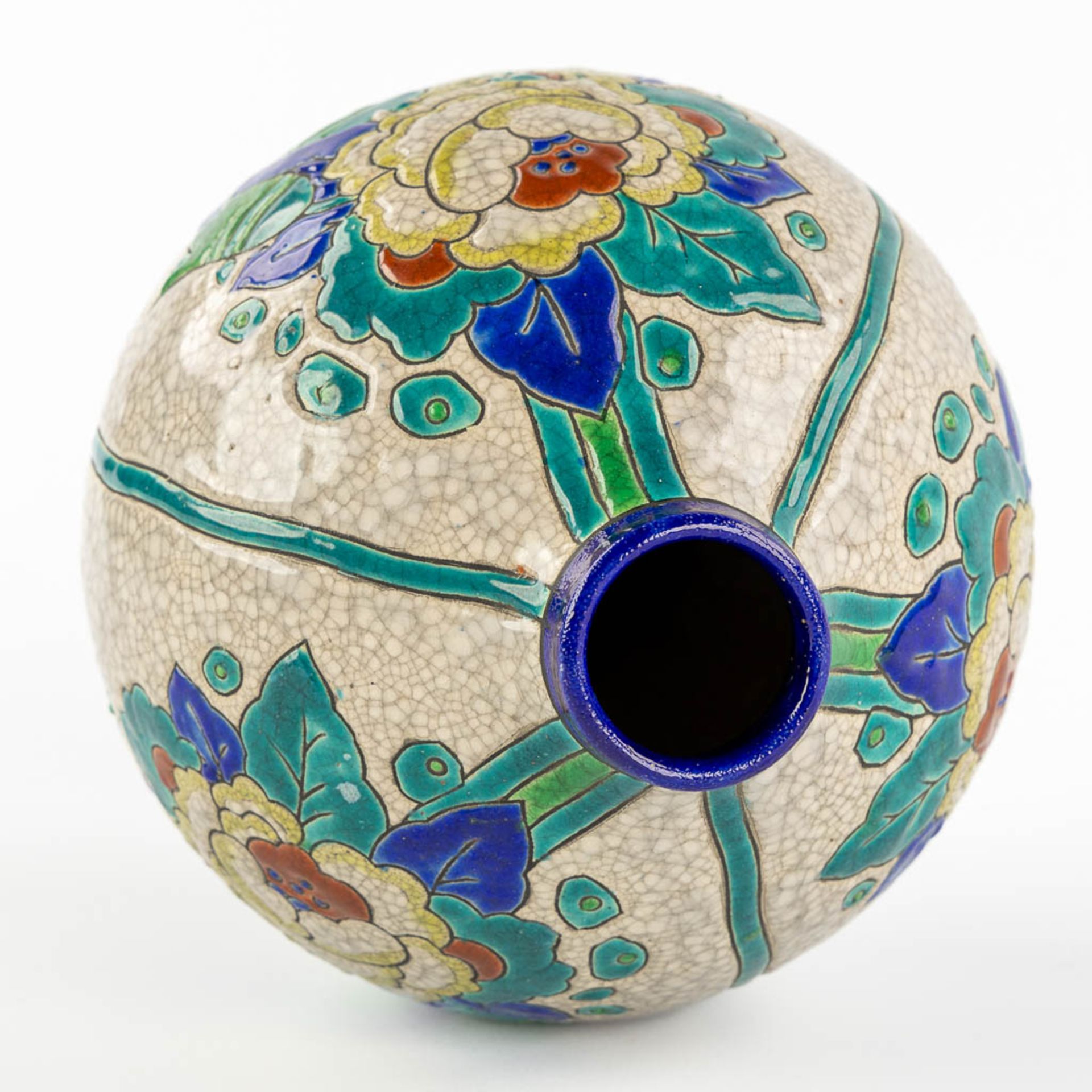 Charles CATTEAU (1880-1966) 'Vase' for Boch Keramis, D. 2366. (H:20 x D:18 cm) - Image 8 of 9