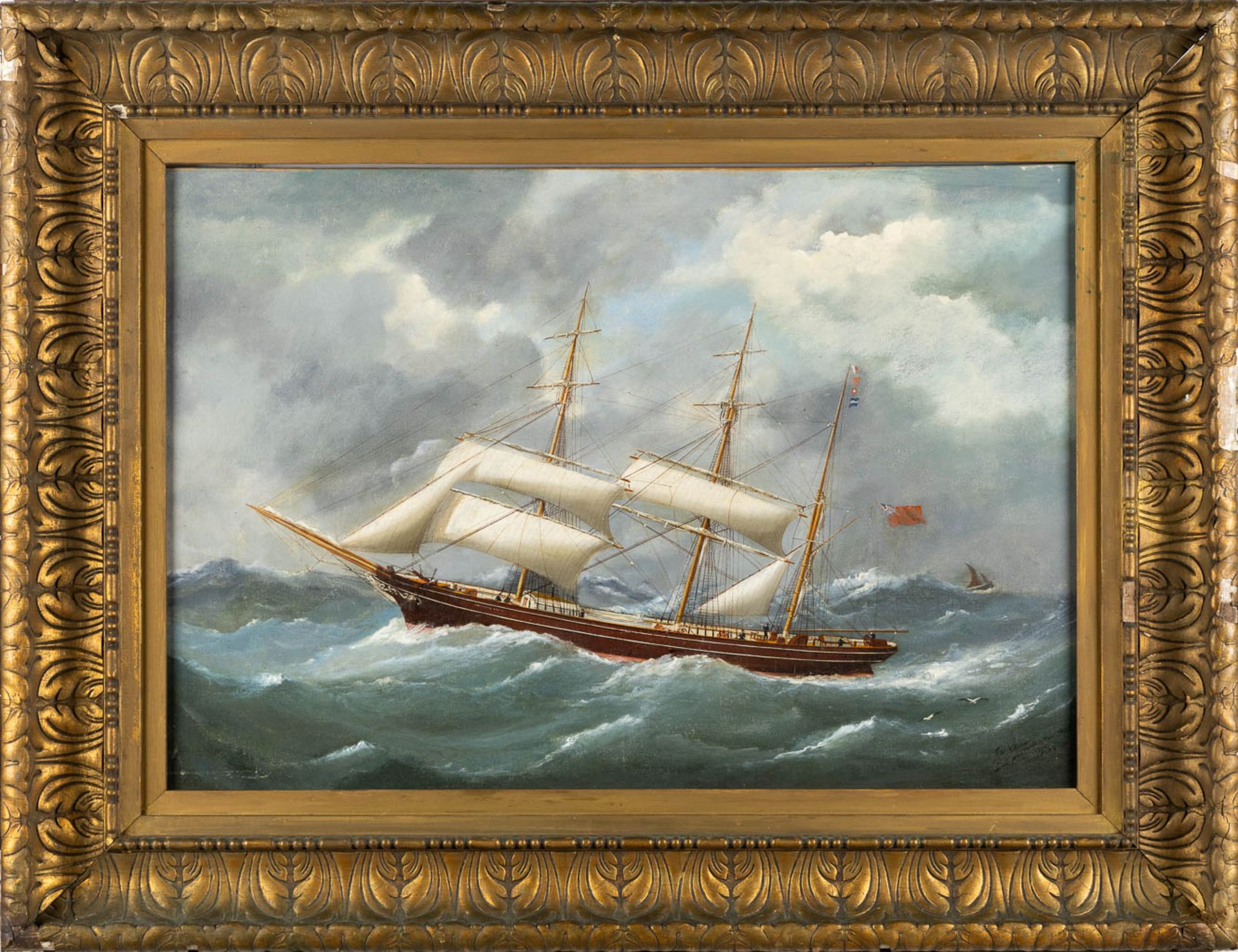 Edward ADAMS (XIX-XX) 'Charlotte Young, Le Havre' oil on canvas. 1885. (W:91 x H:61 cm) - Image 3 of 11
