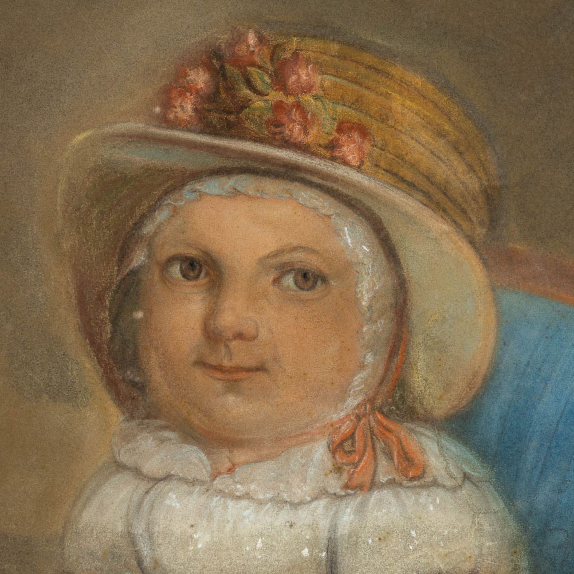 Portrait of a girl, pastel on paper. 19th C. (W:40 x H:50 cm) - Image 4 of 7