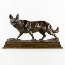 Antonio AMORGASTI (1880-1942) 'Wolf' patinated bronze. 1921. (L:28 x W:62 x H:36 cm)
