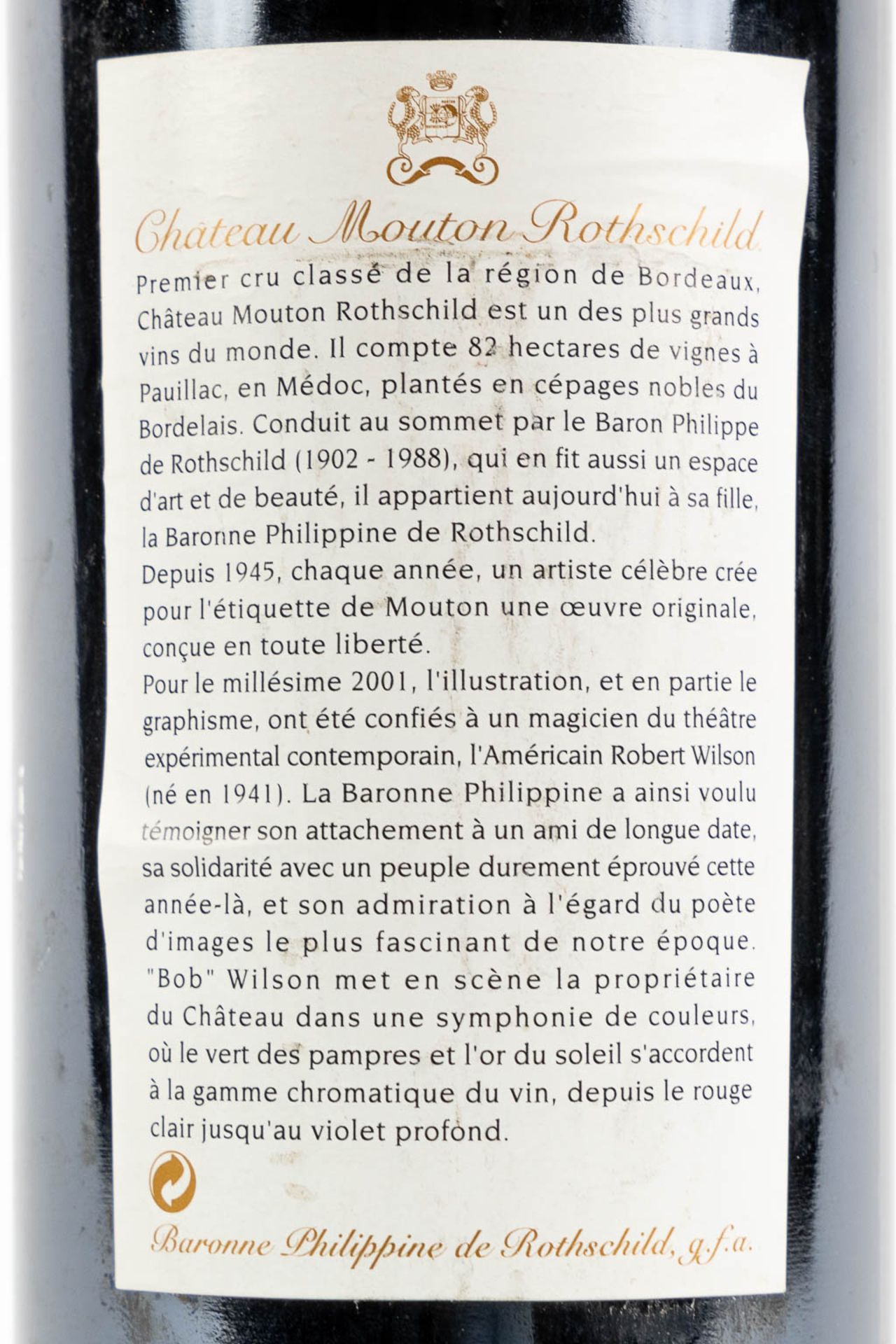 2001 Château Mouton Rothschild, Robert Wilson - Image 3 of 3
