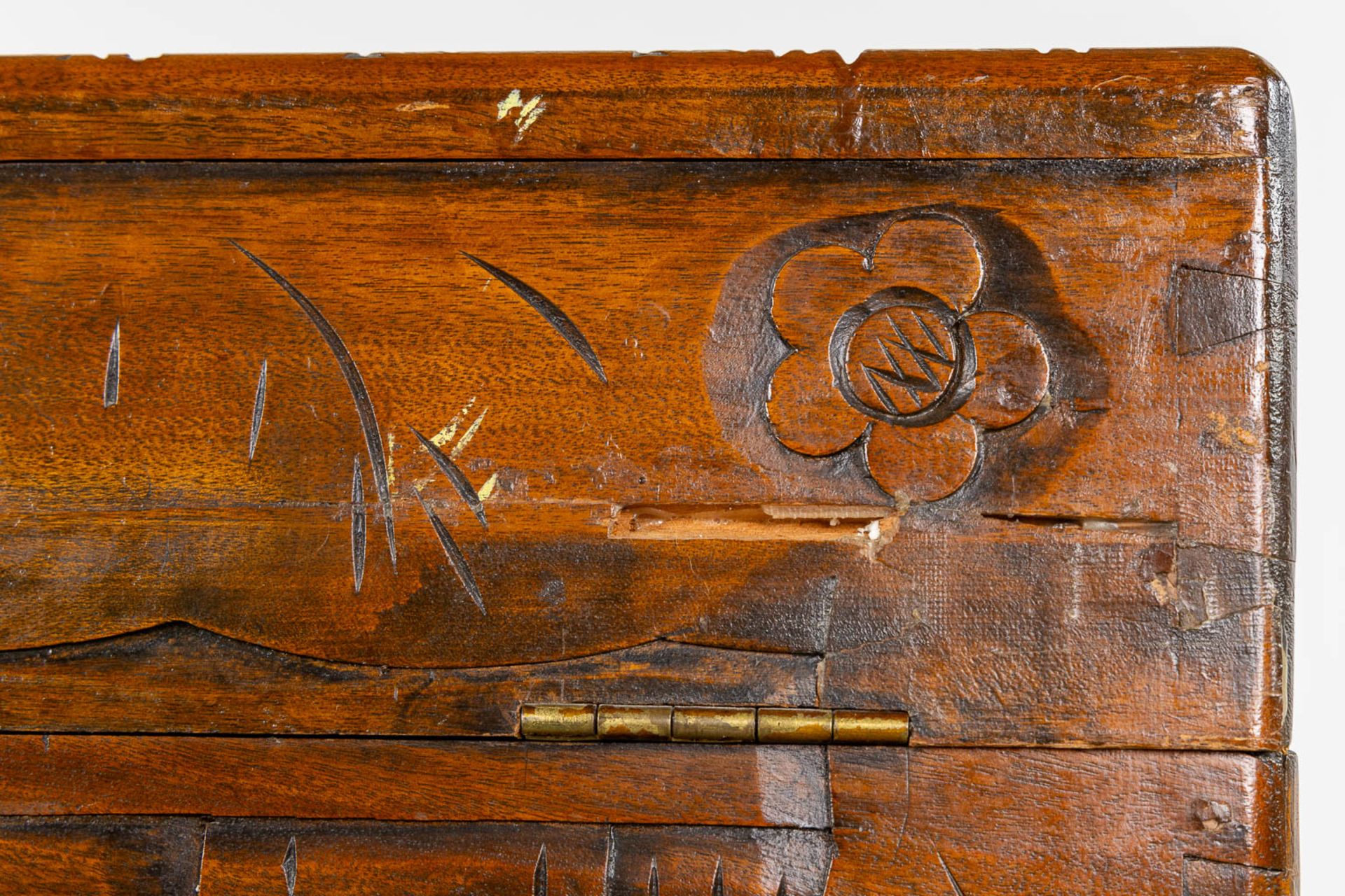 Two Oriental chests, tropical hardwood. Probably Myanmar. (L:50 x W:102 x H:60 cm) - Image 8 of 21