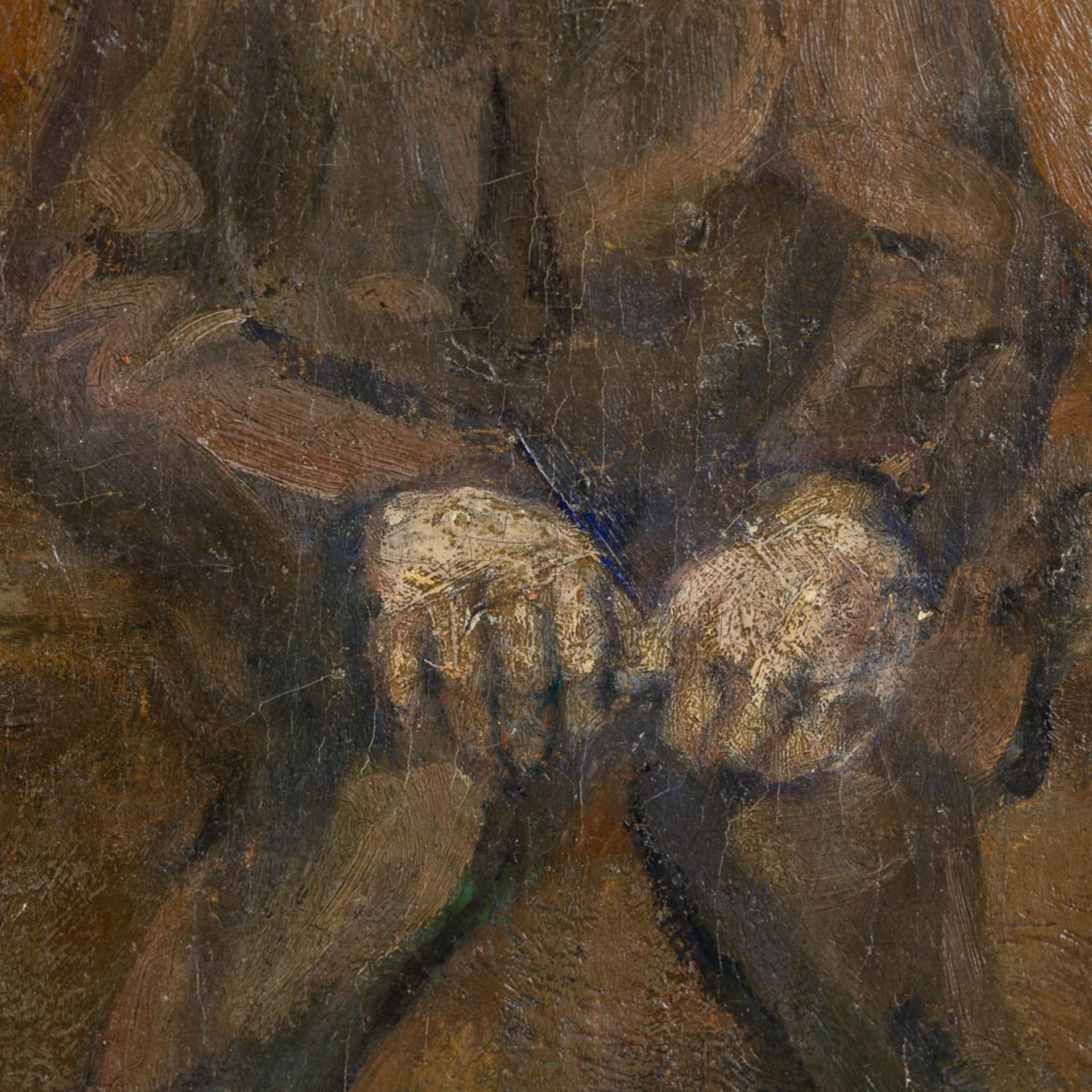 Emile THYSEBAERT (1873-1963) 'The Judge' oil on canvas. (W:58 x H:54 cm) - Image 7 of 11