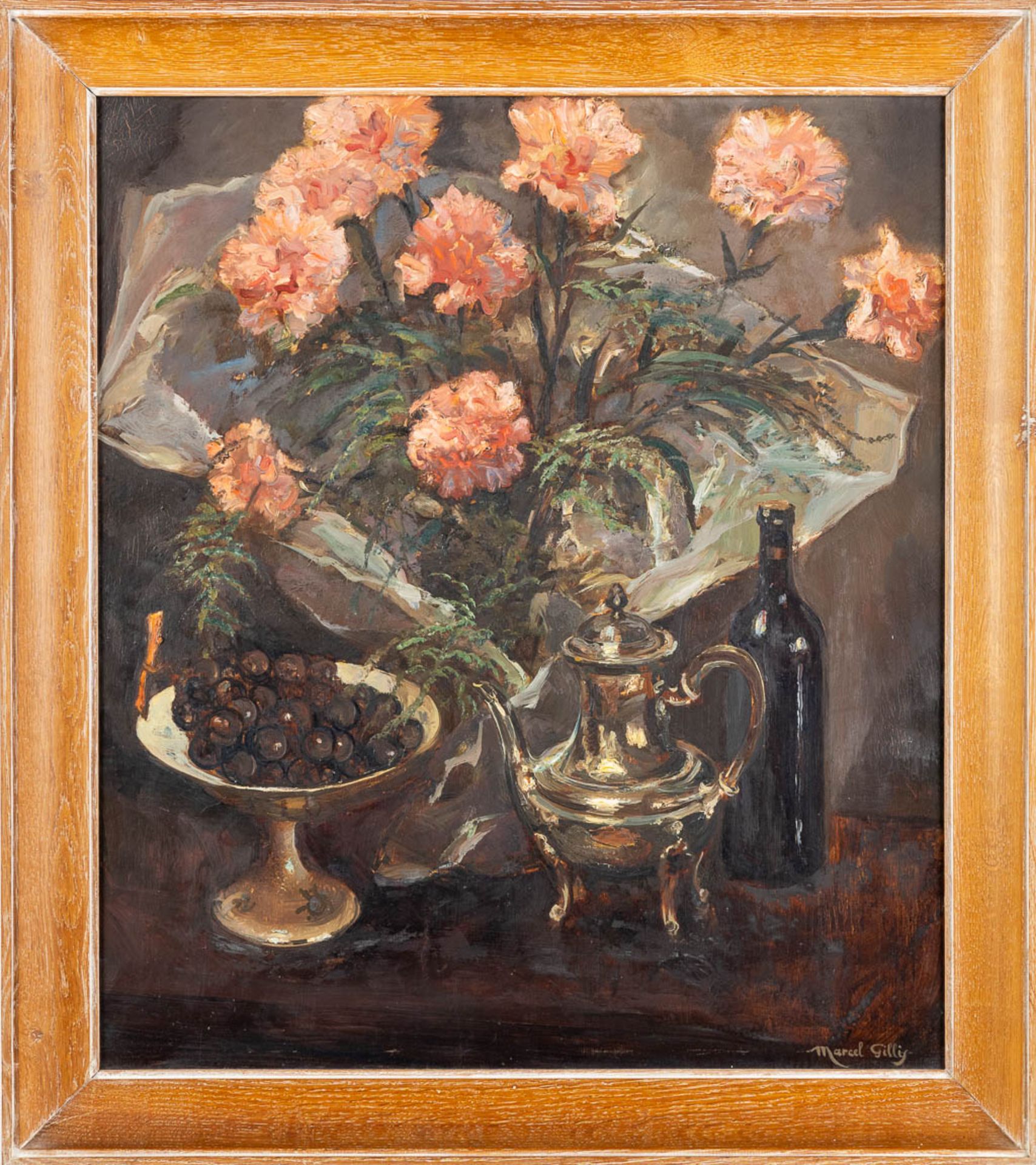 Marcel GILLIS (1897-1972) 'Flower Stilllife' oil on canvas. (W:70 x H:80 cm) - Image 3 of 9