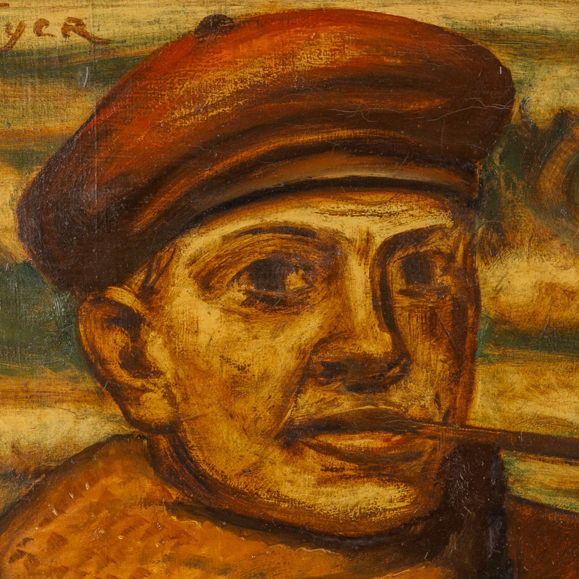 Prosper DE TROYER (1880-1961) 'Self Portrait' oil on canvas. (W:74 x H:92 cm) - Image 5 of 10