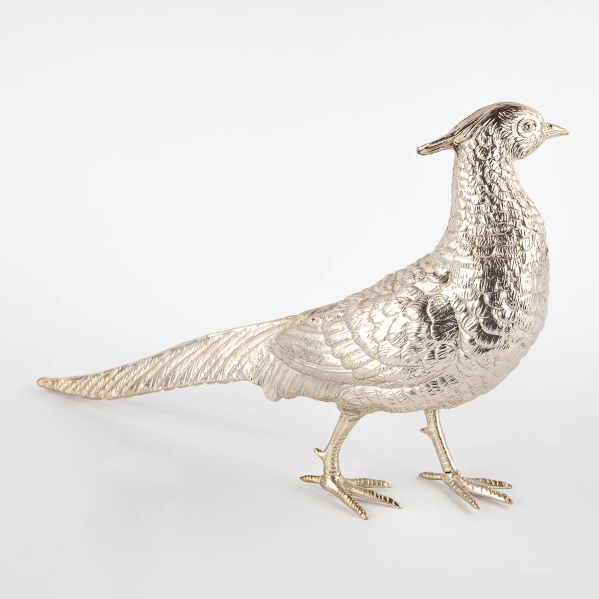 Mauro MANETTI (XX) 'Pheasant' plated metal. (L:11 x W:42 x H:26 cm) - Image 3 of 12