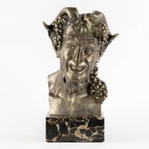 Alix MARQUET (1875-1939) 'Le Faune' silver-plated bronze. (1914) (L:22 x W:20 x H:39 cm)