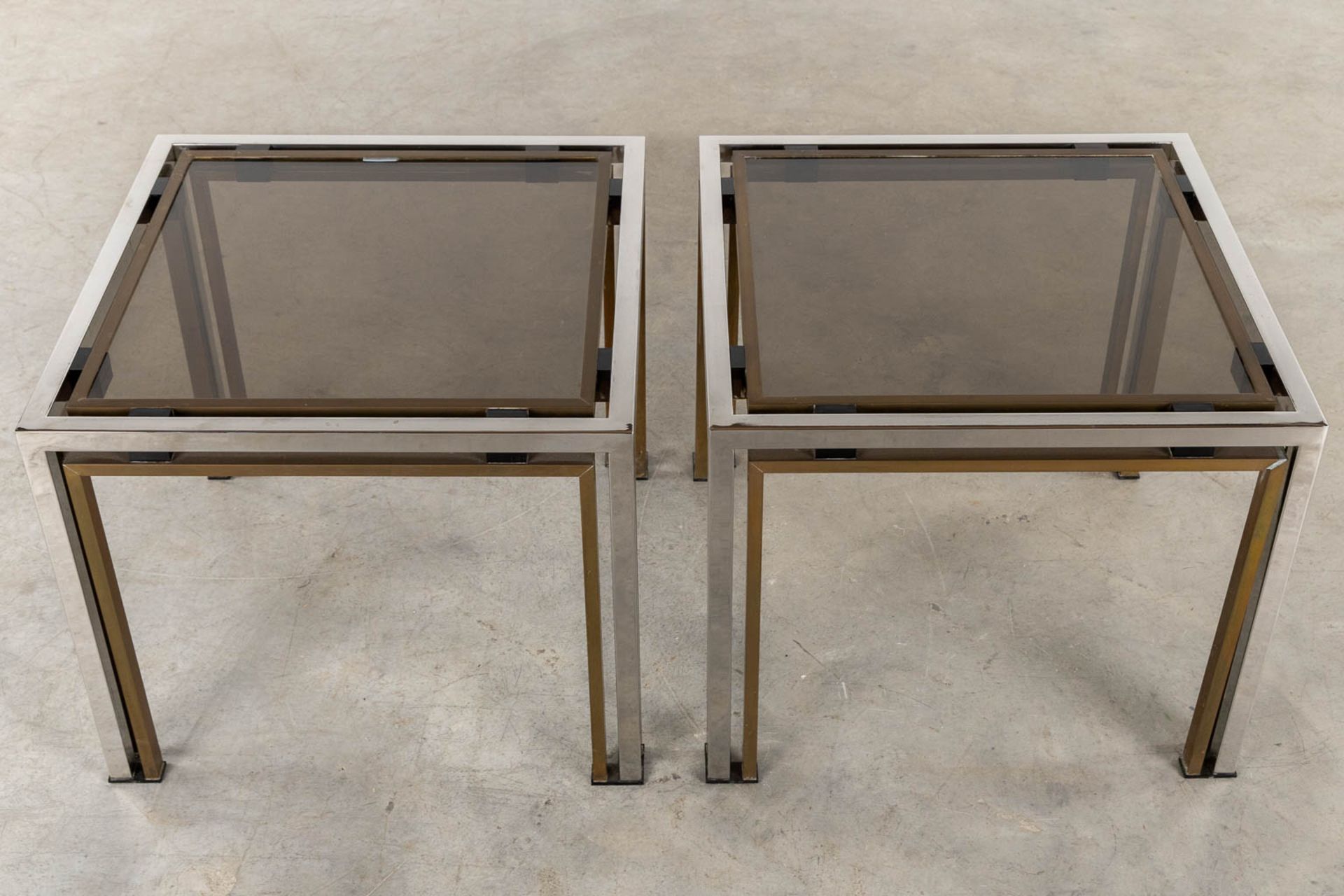 Four identical tables and a coffee table, gilt and silver-plated brass. Dewulf Selection / Belgo Chr - Image 7 of 19