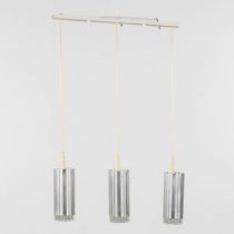Staff Leuchten, a mid-century ceiling lamp. Chromed metal and glass. (W:68 x H:108 cm)