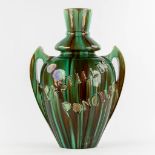 Ceramics of Hasselt, 'Pastilles Poncelet' a large faience vase. (L:34 x W:42 x H:60 cm)