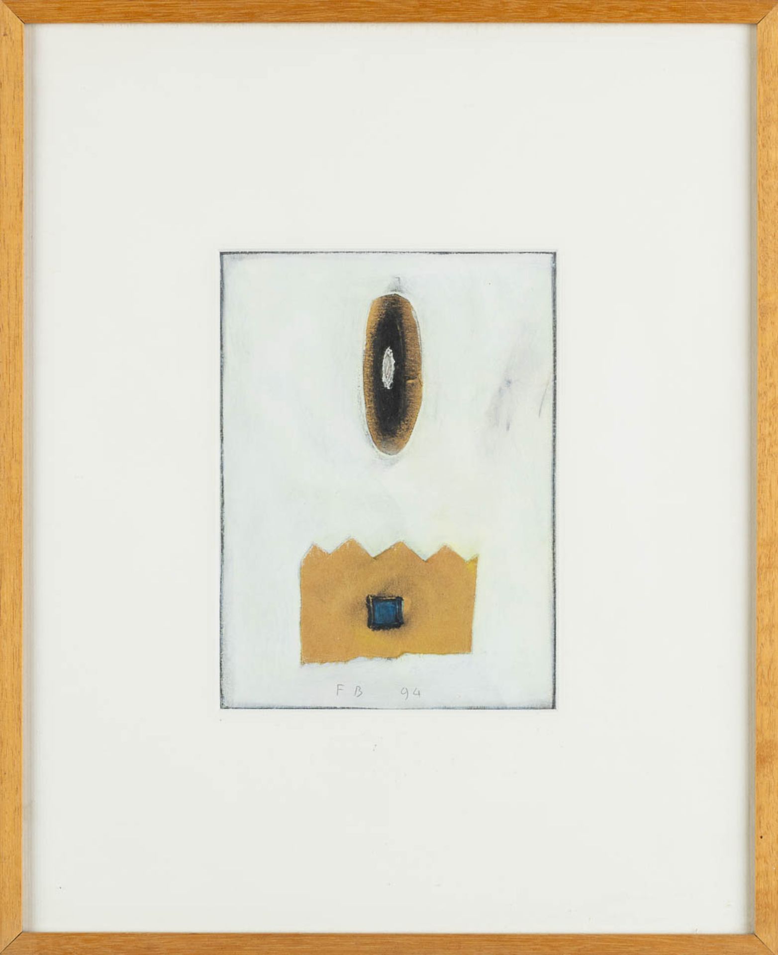 Fred BOFFIN (1946) 'Untitled' an abstract, oil on paper. 1994. (W:15,5 x H:21 cm) - Image 3 of 6