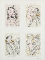 MUGO (1953) 'Mugojaanse Erotische circusprenten', pencil and watercolour on paper. 1991. (W:55 x H:7