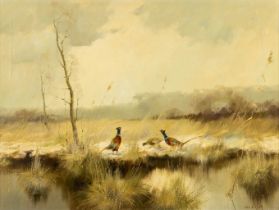 Manfred SCHATZ (1925-2004) 'Pheasants in the snow' oil on canvas. (W:80,5 x H:60,5 cm)