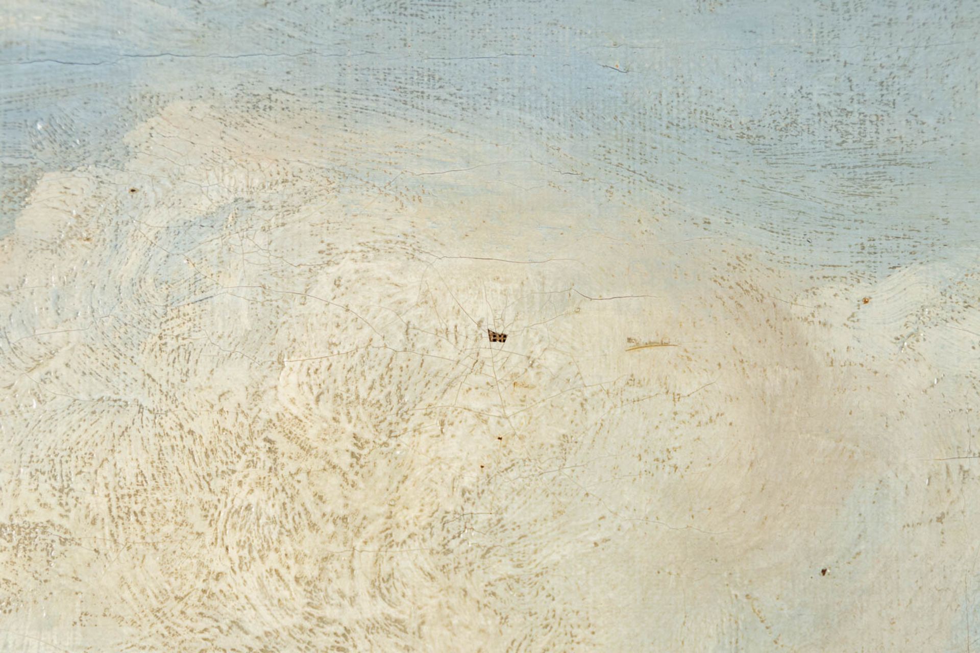 Georges VAN NUFFEL (XIX) 'Dog chasing ducks' oil on canvas. (W:100 x H:70 cm) - Image 7 of 9