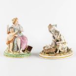 Ludwigsburg, and Unterweissbach, two polychrome porcelain groups. Saxony, Germany. 19th/20th C. (H:1