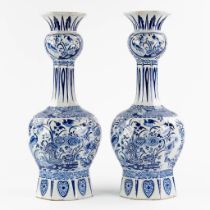 Gerrit Pietersz. Kam (After), Delft, a pair of 'Knobbelvazen', blue-white glazed faience. 19th C. (H