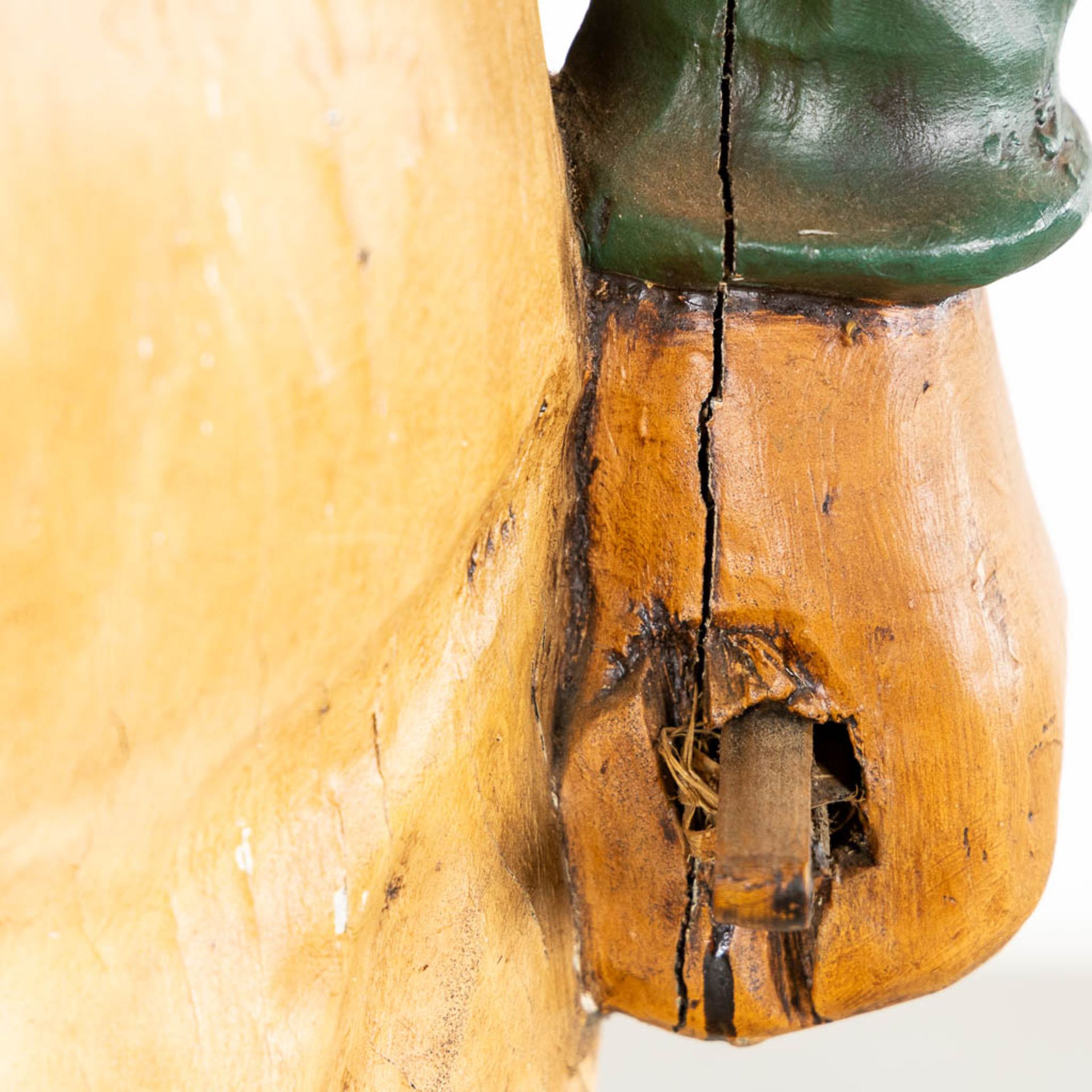 A decorative wood sculpture of a Jockey, Circa 1980. (L:40 x W:43 x H:165 cm) - Image 12 of 14