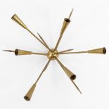 A mid-century Sputnik ceiling lamp, brass. Circa 1970. (H:25 x D:66 cm)