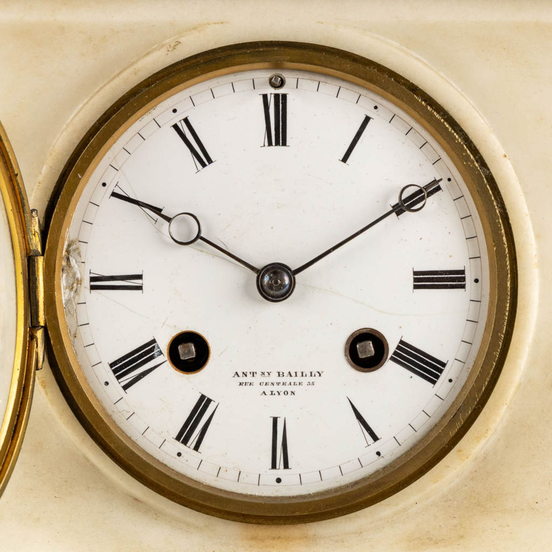 James PRADIER (1790-1852) 'Mantle Clock', patinated bronze on White Carrara marble. (L:21 x W:45 x H - Bild 11 aus 11