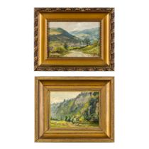 Gilbert Maurice HUBIN (1904-1982) 'Two Landscapes' oil on board. 1927. (W:32 x H:23 cm)