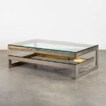 Belgo Chrome, a G-Shape coffee table. (L:75 x W:120 x H:38 cm)