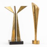 Nicolas TIMAR (1939) 'Two sculptures' polished bronze. (H:30,5 cm)