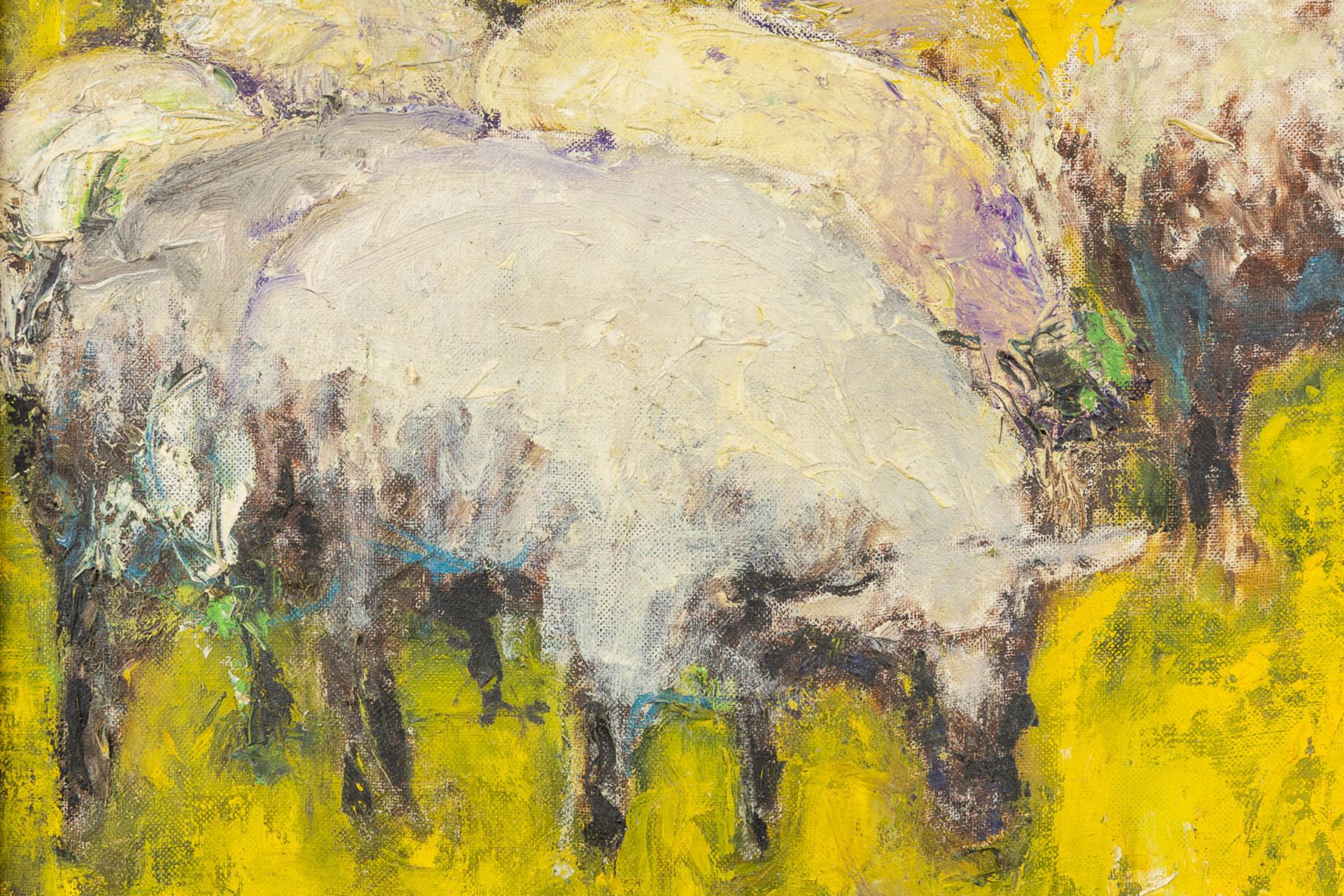 Tony ALBRECHT (1925) 'Expressionistisch landschap met schapen'. (W:70 x H:60 cm) - Image 5 of 8