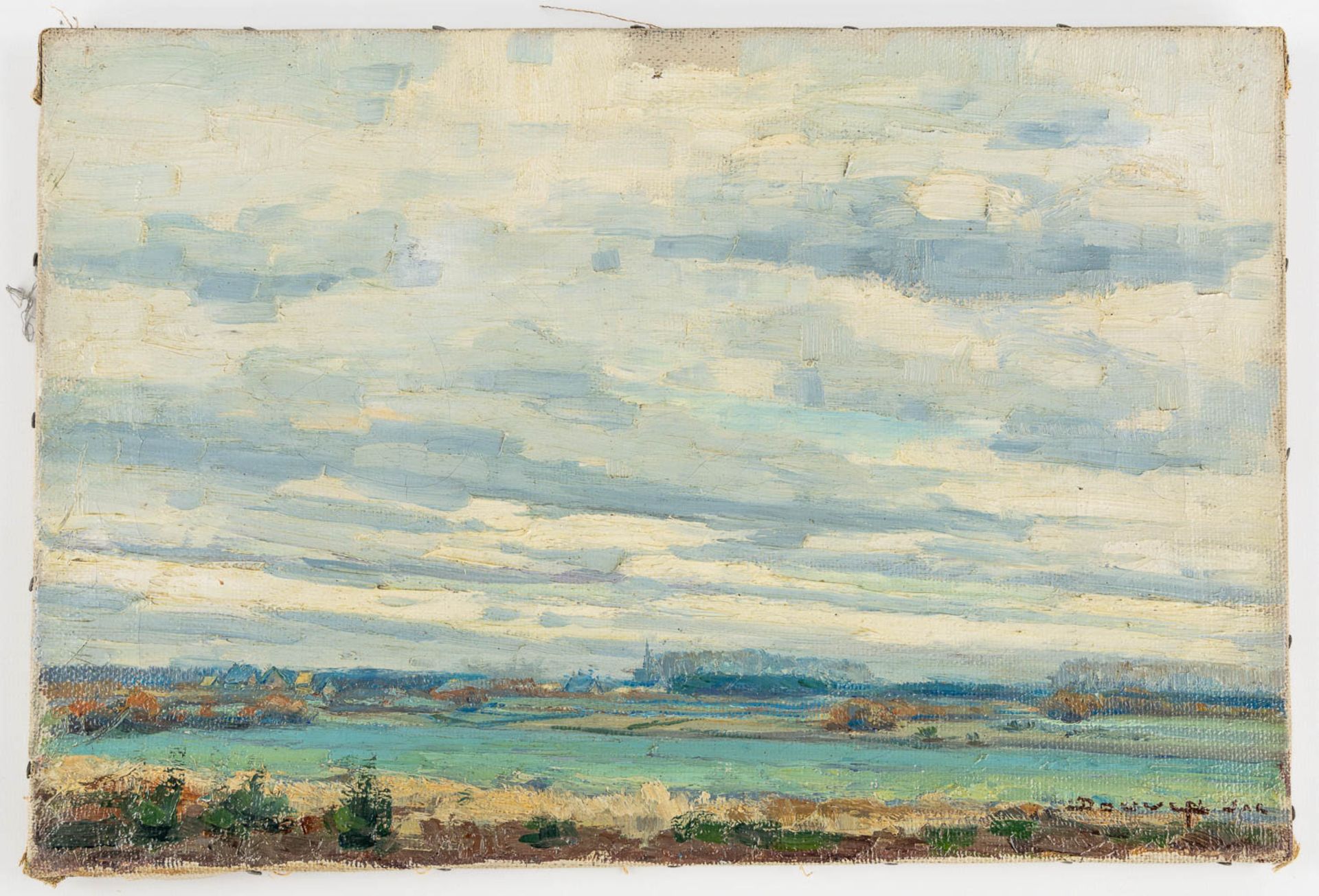 Jacques DOUVEN (1908-2002) 'Two Landscapes' oil on canvas. (W:40 x H:30 cm) - Image 10 of 15
