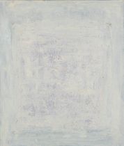 Huguette VAN DEN KIEBOOM (1931 - 2019) 'Abstract Wit' oil on canvas. (W:60 x H:70 cm)