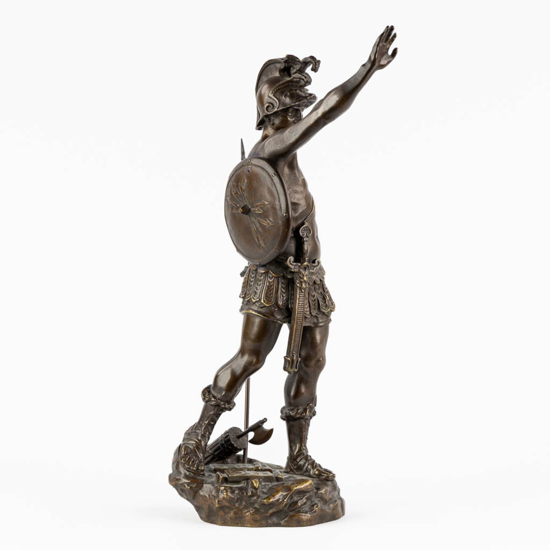 Désiré GRISARD (1872-?) 'Victorious' patinated bronze. (L:14 x W:25 x H:40 cm) - Image 6 of 14