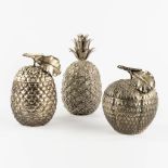 Mauro MANETTI (1946) 'Three ice pails' Pineapple, Acorn and Apple. (H:26,5 x D:13 cm)