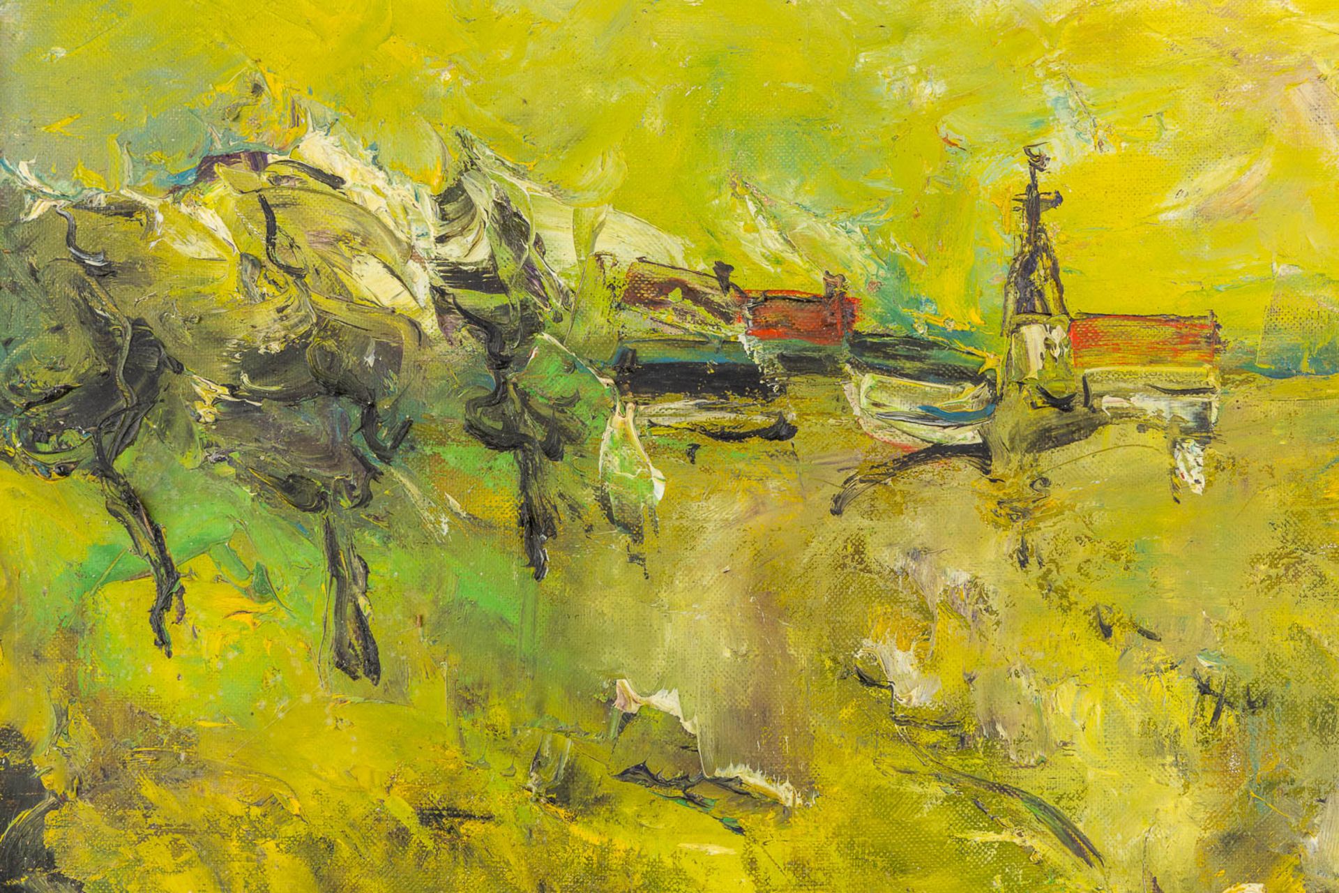 Tony ALBRECHT (1925) 'Expressionistisch landschap met schapen'. (W:70 x H:60 cm) - Image 6 of 8