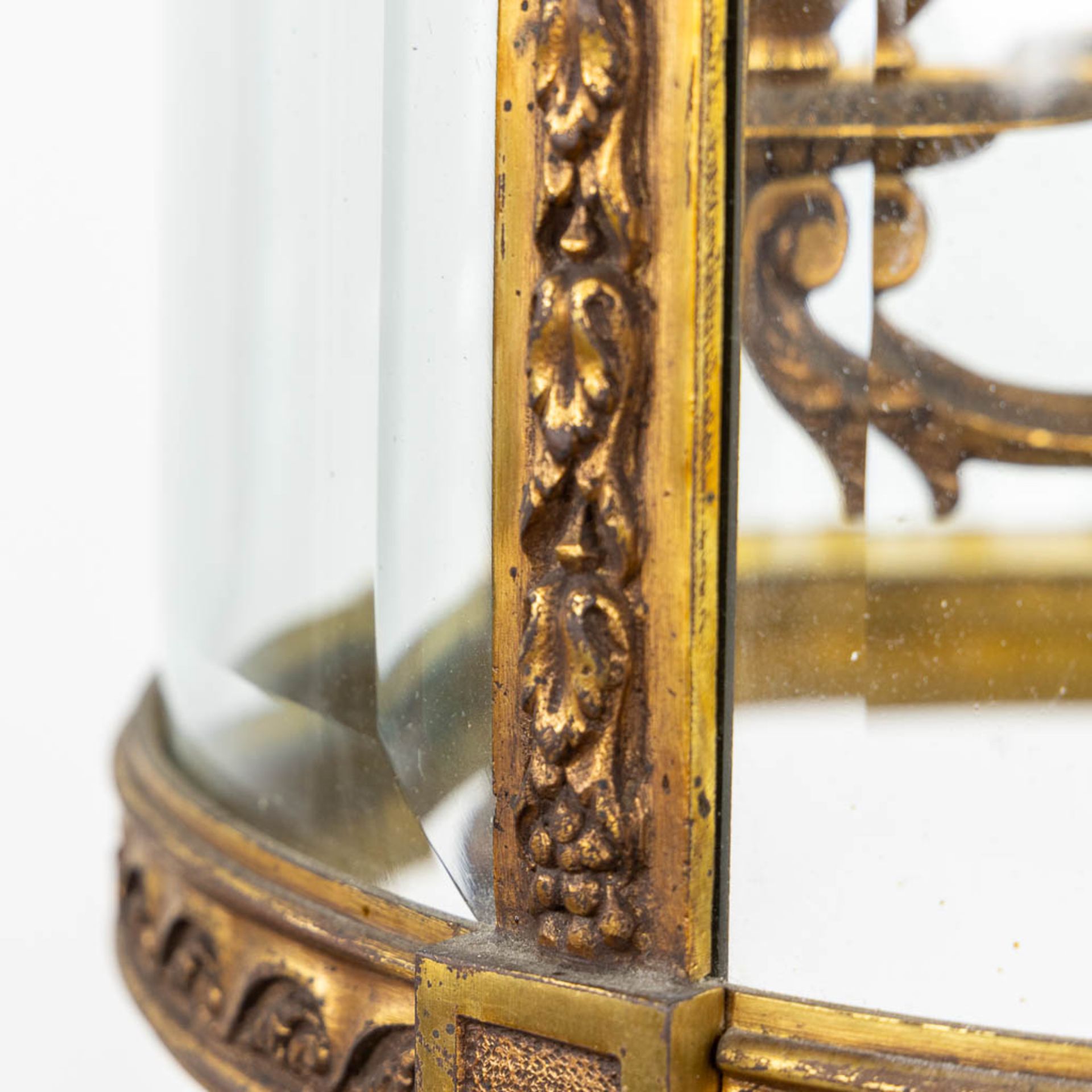 A lantern, brass and glass in Louis XVI style. (H:68 x D:37 cm) - Image 11 of 11