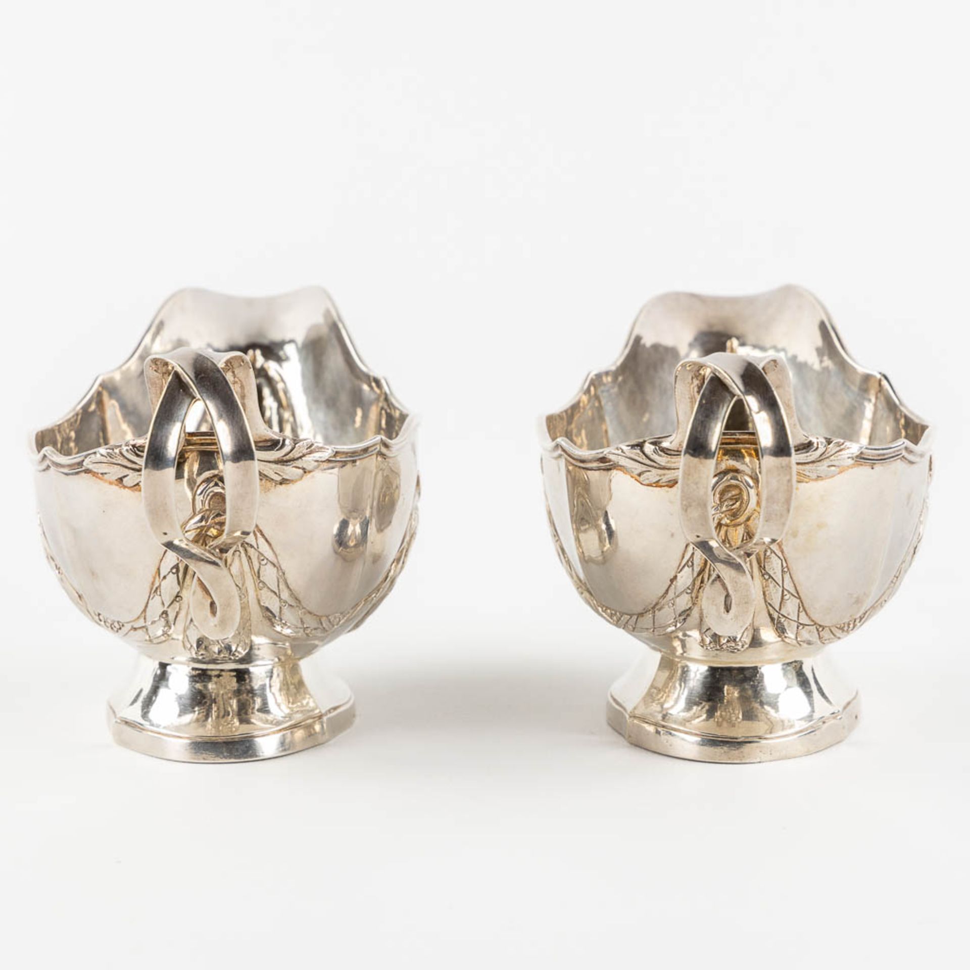 A pair of saucers, silver, Louis XVI. 'Master with the three nails, Brussels, 1781. 18th C. (L:9,5 x - Bild 4 aus 11