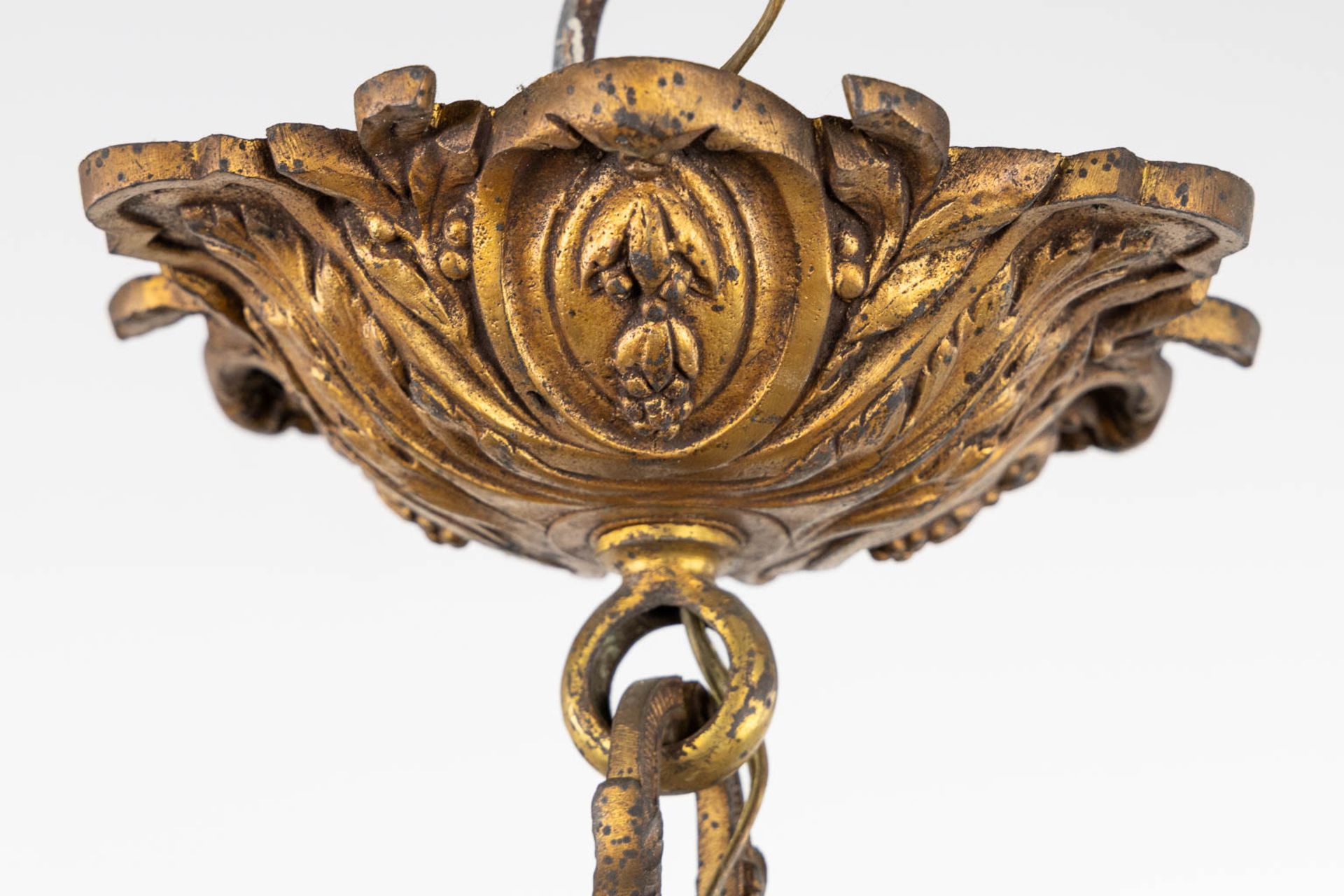 A lantern, brass and glass in Louis XVI style. (H:68 x D:37 cm) - Image 3 of 11