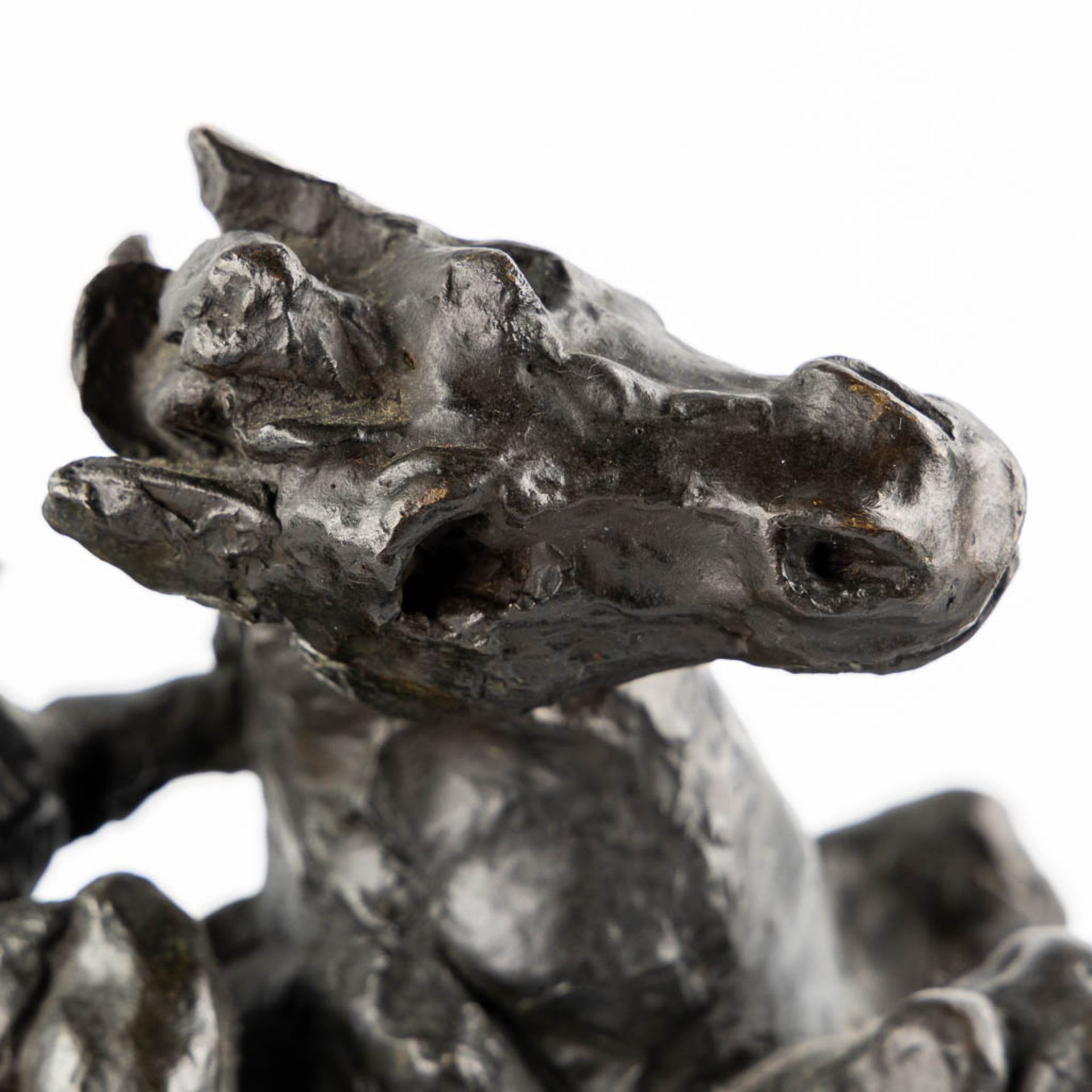 P. LAMBERT (XX) 'Riding a horse' patinated bronze, Ducros Foundry Mark. (L:15 x W:27 x H:28 cm) - Image 9 of 11
