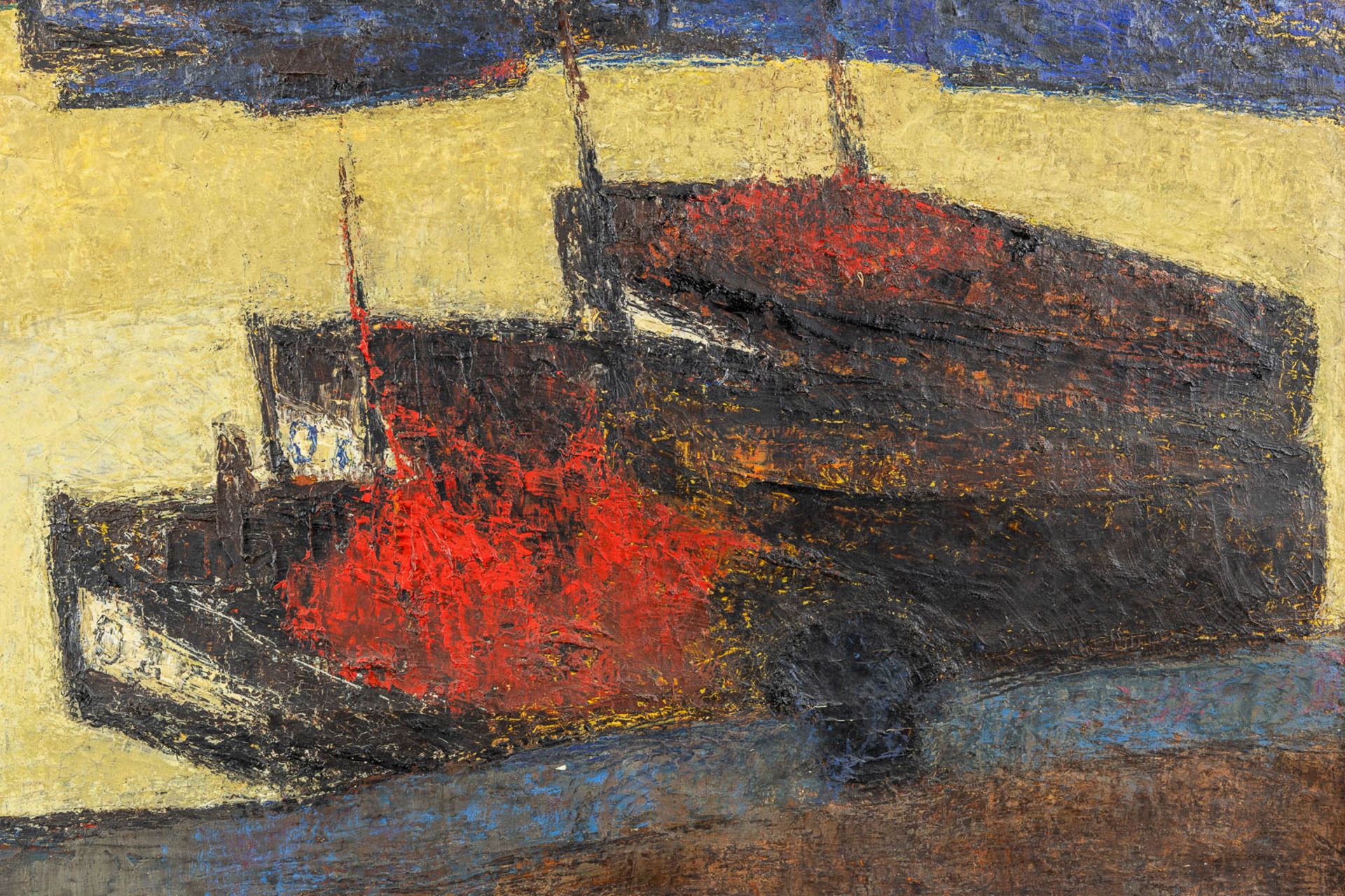 Daan THULLIEZ (1902-1965) 'Marine' oil on canvas. (W:75 x H:67 cm) - Image 4 of 10
