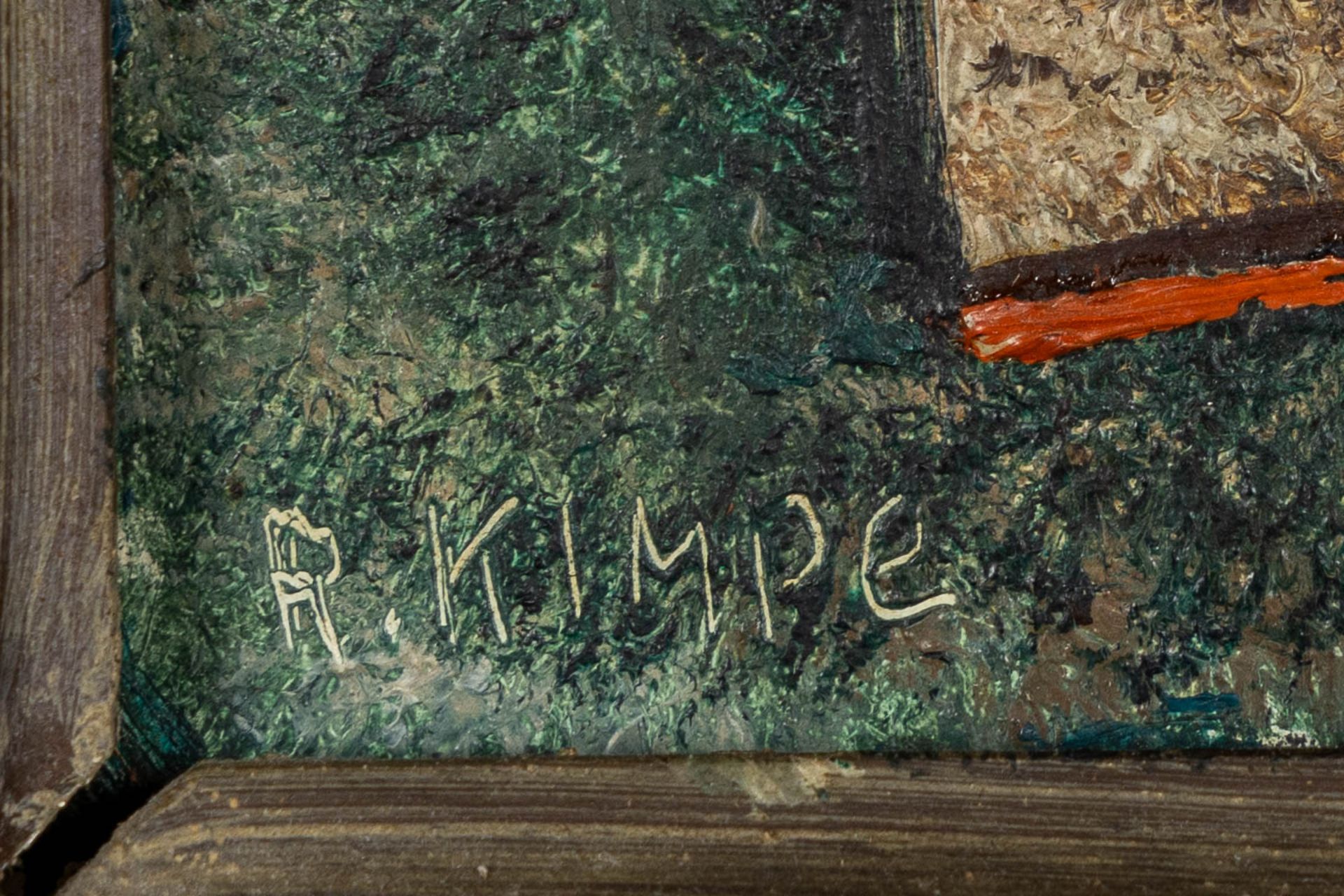 Reimond Jozef Peter KIMPE (1885-1970) 'Sujet Décoratif' oil on panel. (W:21 x H:24 cm) - Image 4 of 5