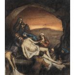 Karel Martin CLAESSENS (1864-1938) 'The Lamentation of Christ' gouache on paper. (W:40 x H:46 cm)
