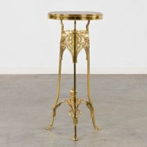 A side table, gilt bronze, Art Nouveau style. (H:79 x D:37 cm)
