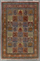 An Oriental hand-made carpet, Ghoum. (L:202 x W:135 cm)