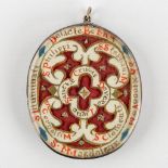 An antique pendant theca with a hand-painted image of Mary Magdalene. 18th/19th C. . (W:6,2 x H:7,8