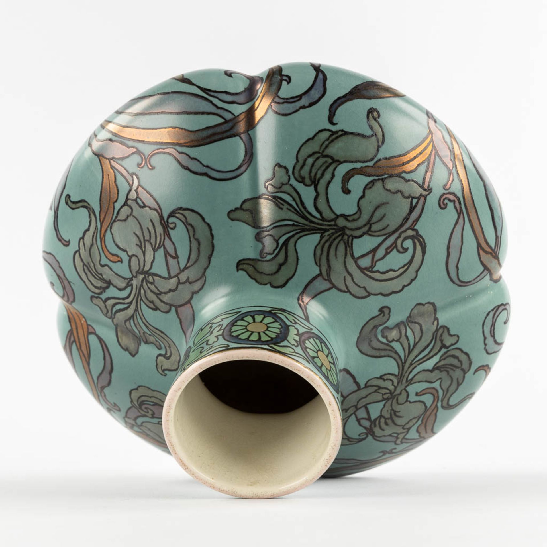 Boch Frères, Keramis, vase with a luster glaze, Art Nouveau. (H:18 x D:24 cm) - Image 9 of 11