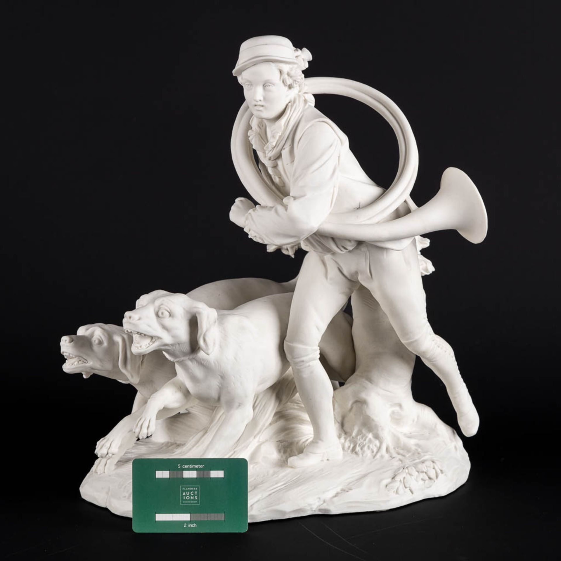 A bisque porcelain group 'The Hunt', Sèvres. 1913. (L:28 x W:34 x H:26 cm) - Image 2 of 10