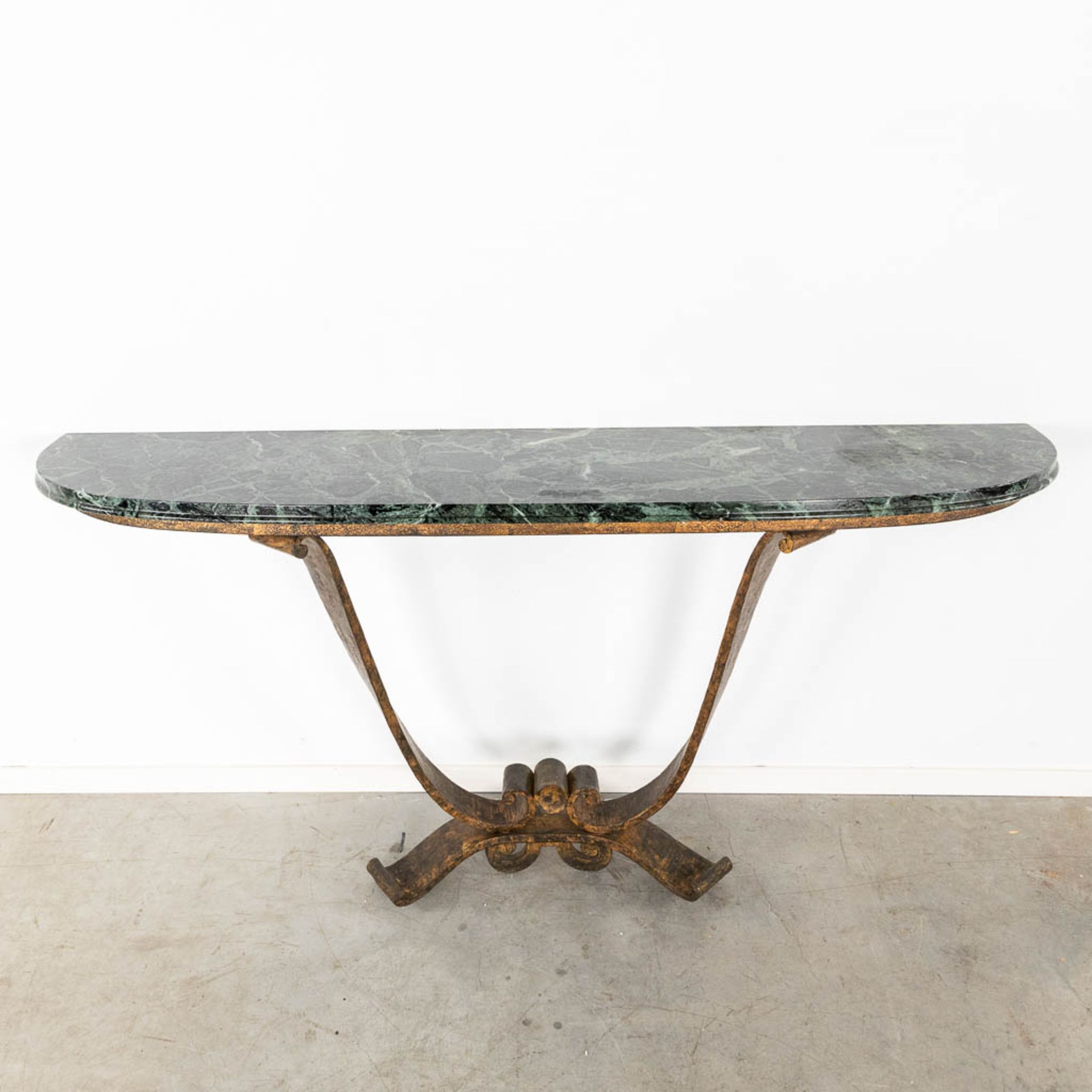 A wrought-iron console table, attributed to Raymond SUBES (1891-1970). Art Deco. (L:42 x W:180 x H:9 - Bild 7 aus 8