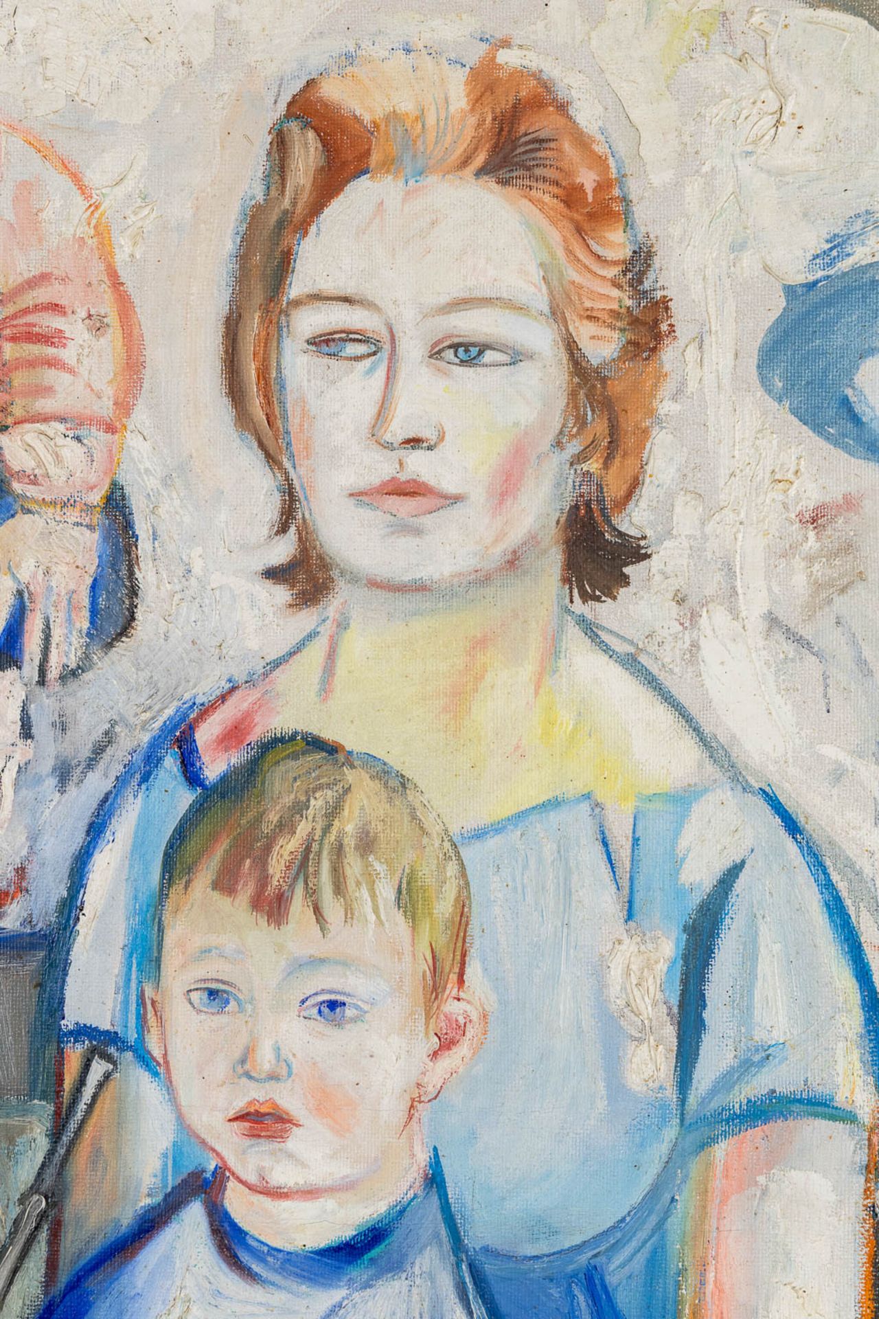 Livia CANESTRARO (1936) 'Family of 5', oil on canvas. 1964-1967-1972. (W:124 x H:181 cm) - Image 5 of 9